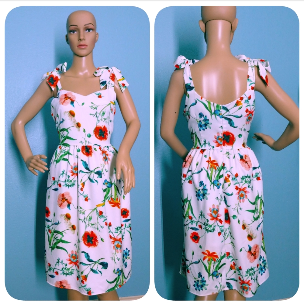 Pop Real floral sweetheart neckline dress💟💟